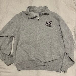 Sigma Kappa quarter zip-up Light Gray Sweater